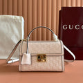 GG Padlock Handbag 26cm Muted Pink GG Pattern Leather