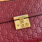 GG Padlock Handbag 26cm Burgundy GG Pattern Leather