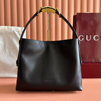 GG Beatrix Large Tote Bag Black Smooth Leather GHW 272128