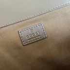 GUCCI 25S BACKPACK 46 CM IN MOSS GREEN CALFSKIN WITH SILVER HARDWARE