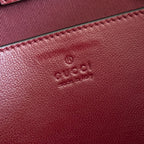 GUCCI 25S SMALL TOTE BAG 29 CM IN DARK RED CALFSKIN WITH GOLD HARDWARE