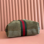 GUCCI 25S OPHIDIA MEDIUM TOTE 36 CM IN EARTH BROWN SUEDE