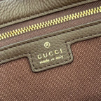 GUCCI 25S JACKIE 1961 SMALL BAG 28 CM IN DARK BROWN LEATHER WITH GOLD HARDWARE