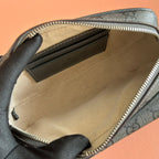 Gucci Ophidia Mini Handbag Gray Canvas Leather 272066