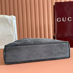 Gucci Beatrix Handbag 40 Dark Gray Suede 271934