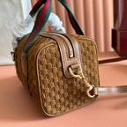 Gucci monogram handbag 20 dark brown suede 271907