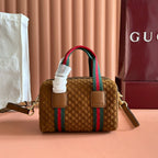 Gucci monogram handbag 20 dark brown suede 271907