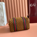 Gucci monogram handbag 20 dark brown suede 271907