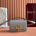 Gucci Siena Small Shoulder Bag Gray Leather 271872