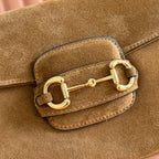 Gucci Horsebit 1955 Handbag 26 Brown Suede 271776