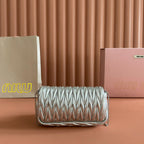 Matelassé Mini-Bag 18cm Sliver Lambskin