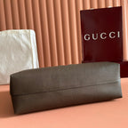 GUCCI 25S TOTE BAG 44 CM IN DARK BROWN MIX BEIGE LAMBSKIN WITH GOLD HARDWARE
