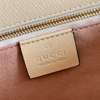 GUCCI 25S HORSEBIT 1955 MINI BAG 35 CM IN LIGHT WARM BEIGE CALFSKIN WITH GOLD HARDWARE