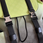 GUCCI 25S BACKPACK 46 CM IN NEON GREEN TO DARK GRAY OMBRÉ CALFSKIN