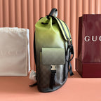 GUCCI 25S BACKPACK 46 CM IN NEON GREEN TO DARK GRAY OMBRÉ CALFSKIN
