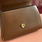 GUCCI 25S HORSEBIT 1955 MEDIUM SHOULDER BAG 22 CM IN BROWN CALFSKIN WITH GOLD HARDWARE