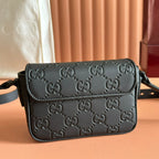 GUCCI 25S SUPREME MESSENGER BAG 18 CM IN BLACK CALFSKIN
