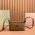 Miu Japan Pop-up Crossbody Bag 18cm Brown Cowhide