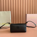 Miu Japan Pop-up Crossbody Bag 18cm Black Cowhide