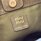 Miu Leather Bucket Bag 16cm Powder Pink Grain Cowhide