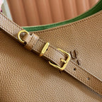 Miu Leather Bucket Bag 23cm Brown Grain Cowhide