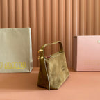 Miu 5NE841 Pouch Camel Suede 280987
