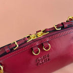 Miu Caprice Clutch Burgundy Leather 280751