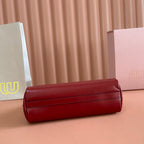 Miu Caprice Clutch Burgundy Leather 280751