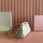 Miu Caprice Clutch Pastel Pink Leather 280754