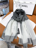 SCARF 200 CM IN MO GRAY MIX WHITE CASHMERE 402261