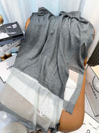 SCARF 200 CM IN MO GRAY MIX WHITE CASHMERE 402261