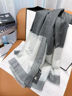 SCARF 200 CM IN MO GRAY MIX WHITE CASHMERE 402261