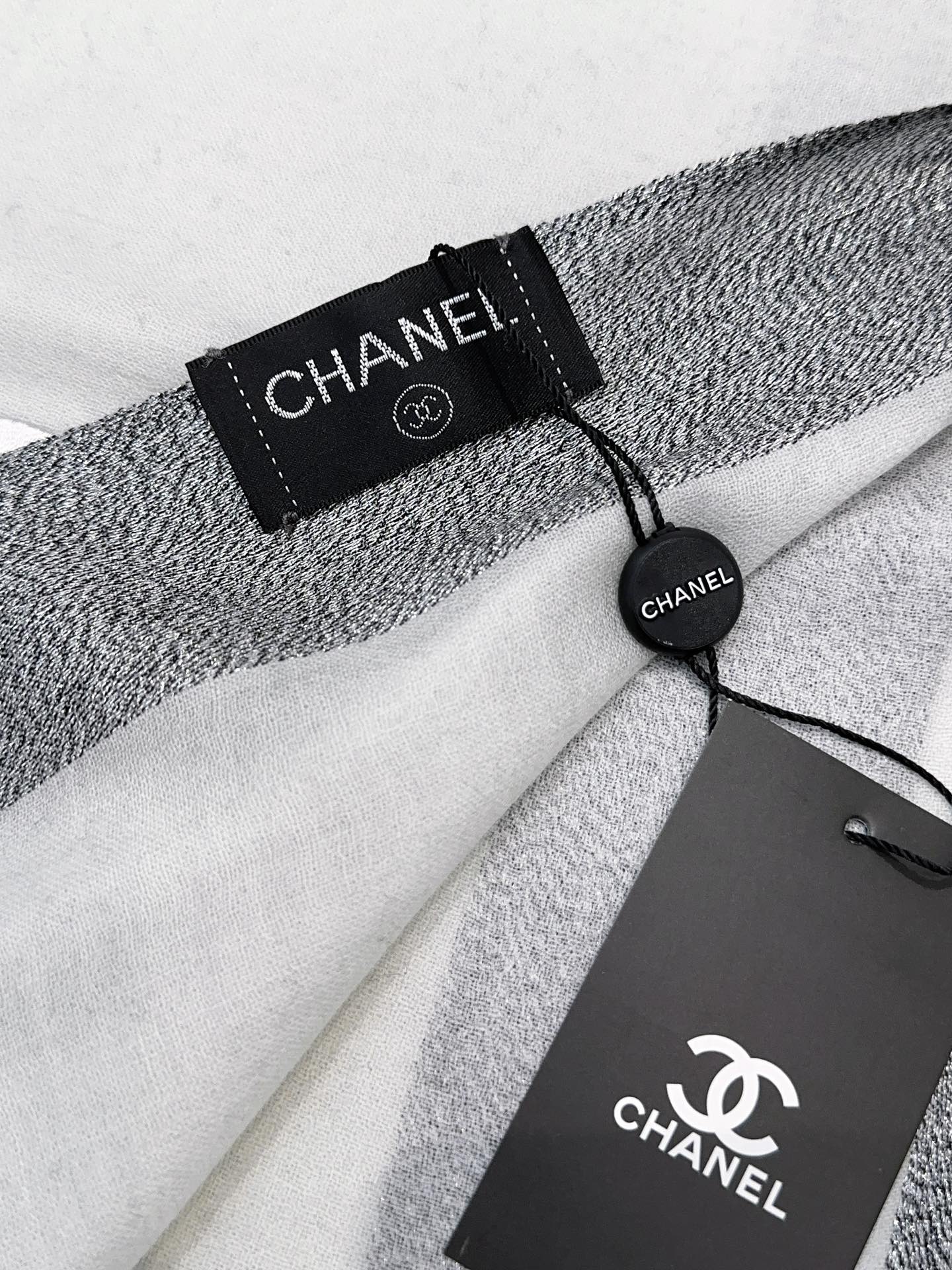 SCARF 200 CM IN MO GRAY MIX WHITE CASHMERE 402261