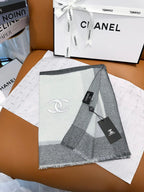 SCARF 200 CM IN MO GRAY MIX WHITE CASHMERE 402261