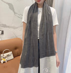 SCARF 200 CM IN MO GRAY MIX WHITE CASHMERE 402261