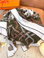HERMES 25S SCARF 140 IN CASHMERE SILK 854538