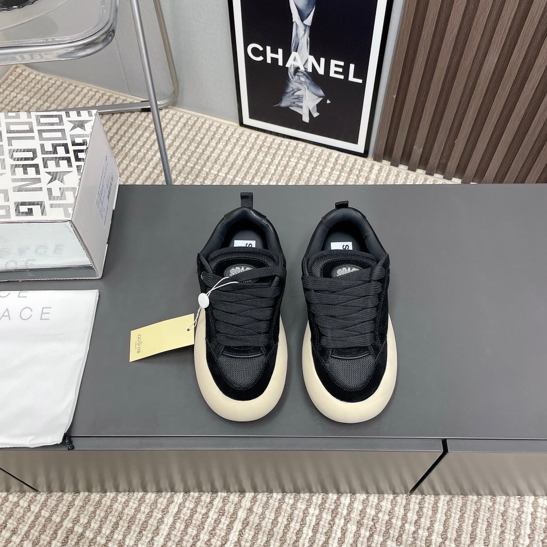 SPACE-STAR CUBE SNEAKERS IN BLACK SUEDE WITH PERFORATED STAR