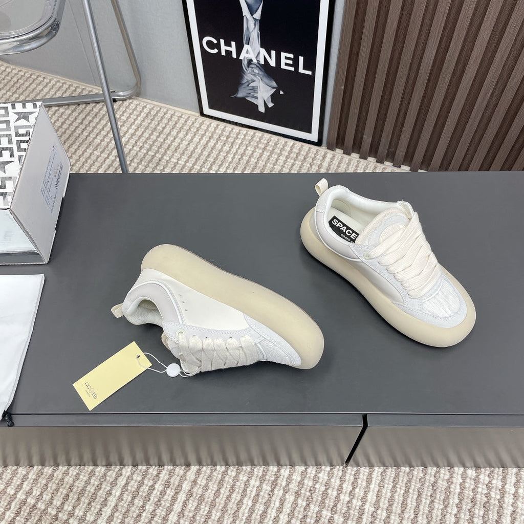 SPACE-STAR CUBE SNEAKERS IN WHITE LEATHER WITH PERFORATED STAR