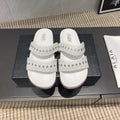 ALAIA DOUBLE-STRAP SANDALS 25S IN WHITE CALFSKIN