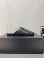 ALAIA WOVEN FLAT SHOES IN BLACK CALFSKIN STYLE 5