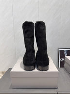 BALENCIAGA 25S BOOTS PLATFORM HEEL IN BLACK SUEDE STYLE 5