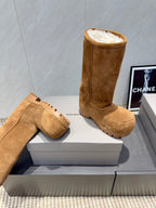BALENCIAGA 25S BOOTS PLATFORM HEEL IN BROWN SUEDE STYLE 4