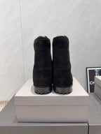 BALENCIAGA 25S LOW ANKLE BOOTS PLATFORM HEEL IN BLACK SUEDE STYLE 9