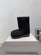 BALENCIAGA 25S LOW ANKLE BOOTS PLATFORM HEEL IN BLACK SUEDE STYLE 9