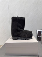 BALENCIAGA 25S LOW ANKLE BOOTS PLATFORM HEEL IN BLACK SUEDE STYLE 9
