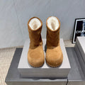 BALENCIAGA 25S LOW ANKLE BOOTS PLATFORM HEEL IN BROWN SUEDE STYLE 7