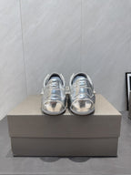 BALENCIAGA 25S SNEAKER IN SILVER CALFSKIN