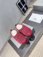 BALENCIAGA 25S AURALEE SLIP-ON 50 MM IN DEEP WINE RED SUEDE STYLE 2