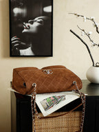 Chanel 25 Classic Single Flap Bag 35cm Brown Leather 323479