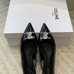 ALMA TRIOMPHE SLINGBACK IN GROS-GRAIN GLOSSY BLACK